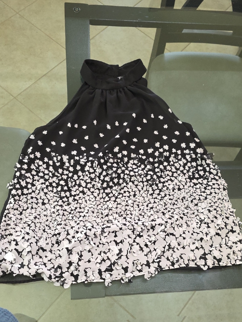 New York & Company Black Sleeveless Blouse with High Neck